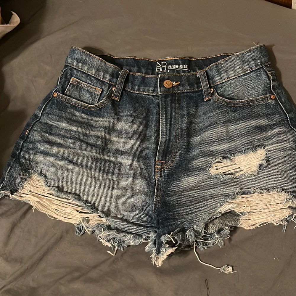 High rise jean shorts